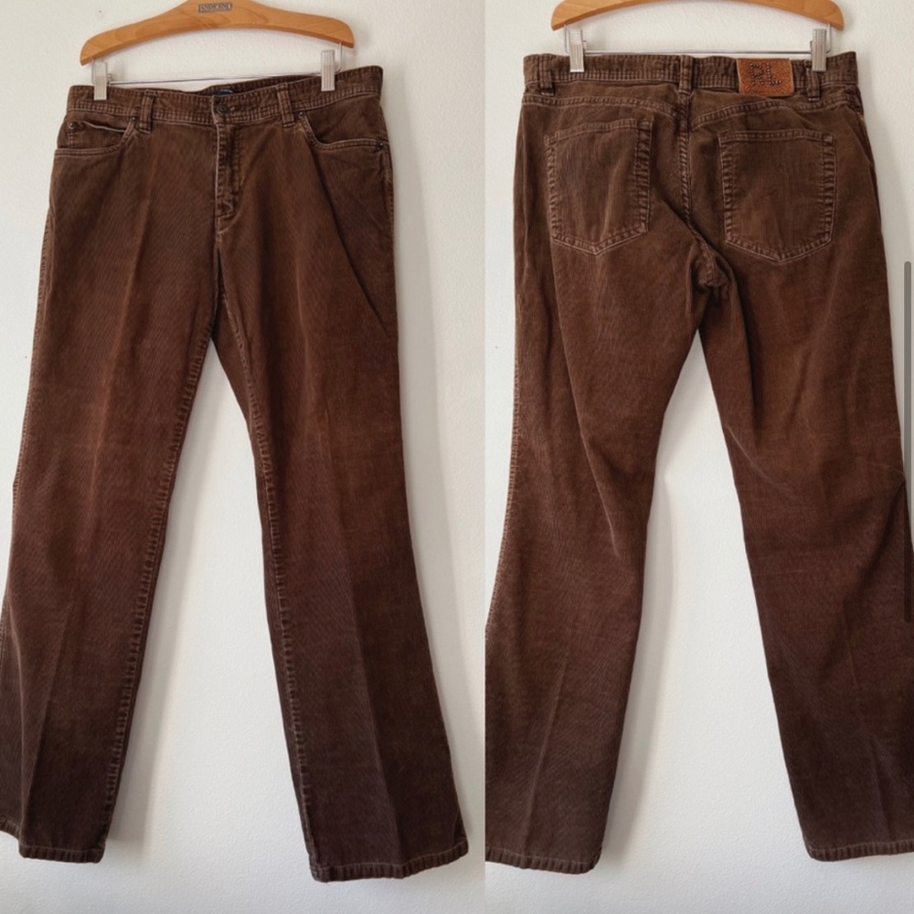 Vintage Y2K Ralph lauren low rise brown bootcut corduroy pants size 8 cottage